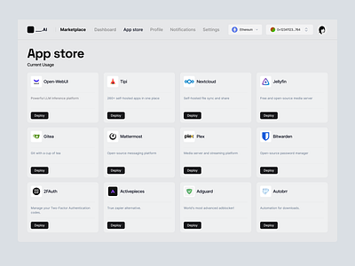 Web3 AI Marketplace ai blockchain blockchain ai crypt marketplace minimal ui web3