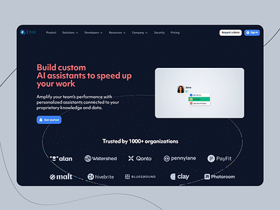 Crec: AI Assistant Website ai assistant ai assistant builder ai tools dark theme design design system landing page platform ui ui design ux ux design uxui web web design web ui web ux website website design website layout