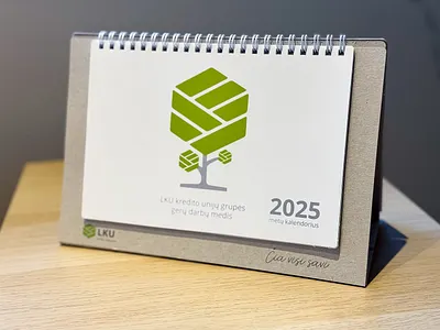 „LKU“ 2025 kalendoriaus dizainas alius branding calendar design levinskas lku