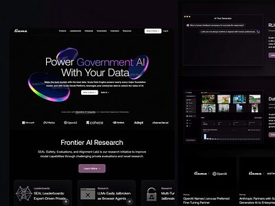 Liama: Animated AI Platform ai chat animation branding dark theme design enterprise ai headline interface design layout platform ui ui design ui elements ux ux design uxui web animation web ui web ux website layout