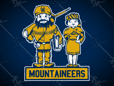 Vintage West Virginia Mountaineers Couple athletics classic football mascot mountaineers ncaa sports vintage west virginia