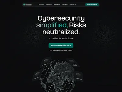 Cybersecurity Landing Page Concept branding cyber security dark theme graphic design landing page product design saas typography ui ux web design