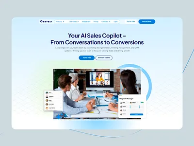 Convess - AI Sales Landing Page ai ai sales ai tools button design curved shapes demo interface design landing page lead generation navigation online shop online store sales website user interface uxui web design web ui web ux website design website layout