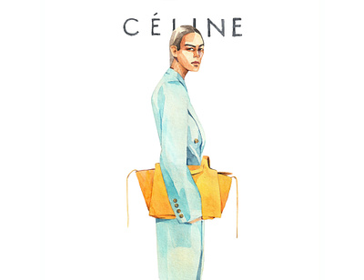 Fashion Illustration /Celine Inspired/ brand illustration editorial illustration watercoloring