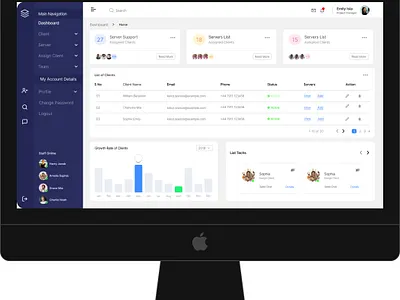 Server Management Dashboard UI Design management dashboard ui management ui server server management dashboard