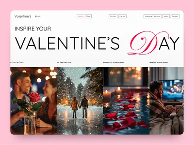 Valentine’s Day Gift Store – Homepage Concept design ecommerce figma giftshop holiday love minimal modernui onlinestore romantic shopping ui ux valentinesday web design website