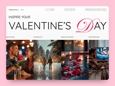 Valentine’s Day Gift Store – Homepage Concept design ecommerce figma giftshop holiday love minimal modernui onlinestore romantic shopping ui ux valentinesday web design website