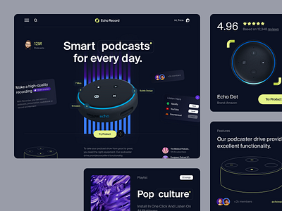 Website for an IoT Brand ✦ Echo Record design interface product service startup ui ux web website