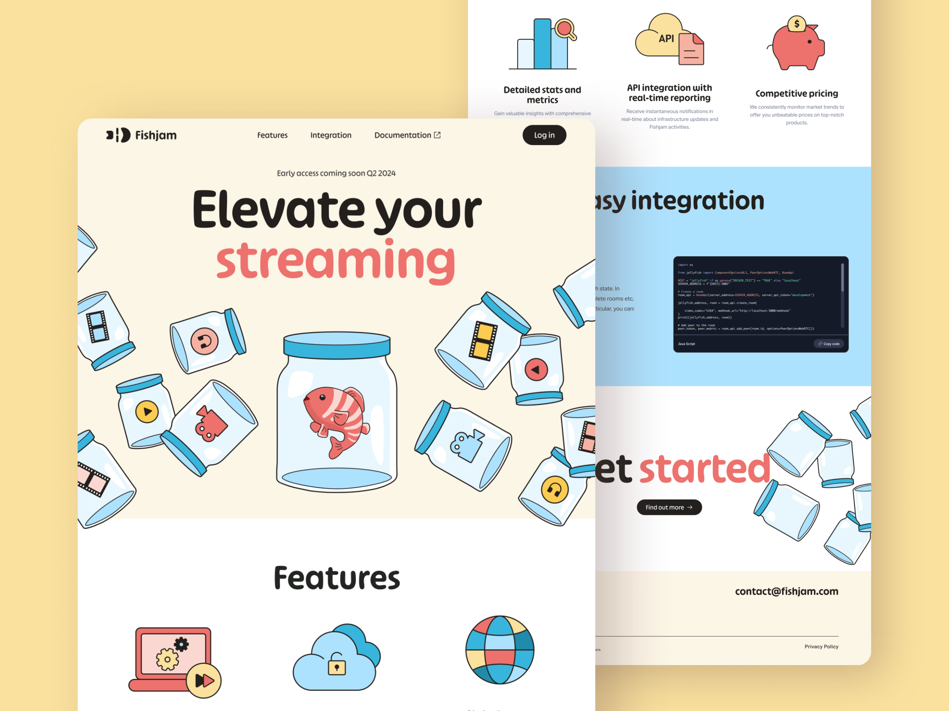 Example of Landing page for the building multimedia streaming apps tool