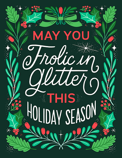 Custom Lettering Winter Holiday christmas ilustration lettering secular winter