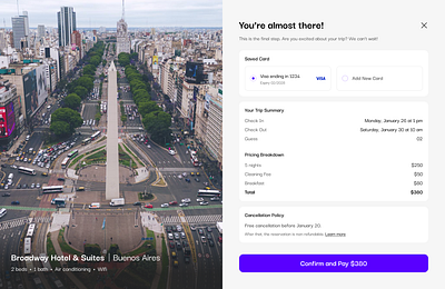 Hotel Booking Website / Checkout argentina buenos aires checkout design desktop modal ui