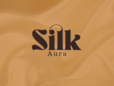 Silk Aura Logo aura brand branding custom design fashion font graphic design logo luxury modern satin silk typography