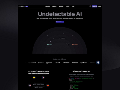 TumitinGPT: AI writing Platform ai ai platform ai writing animation copy writing dark theme design interactive elements interface design landing page layout user interface uxui visual design web animation web design web interface web ui web ux website