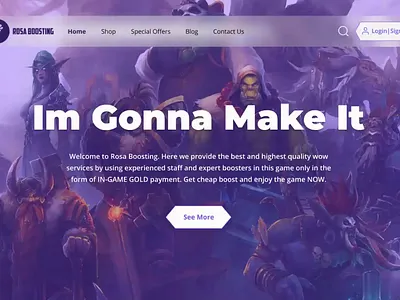 Game-boosting Landing Page creativedesign gameboosting gamershub gamingwebsite levelup