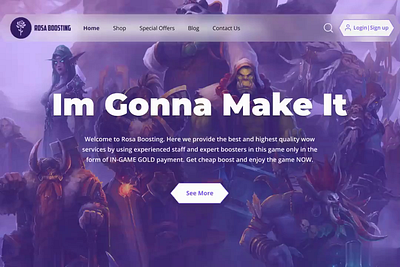 Game-boosting Landing Page creativedesign gameboosting gamershub gamingwebsite levelup