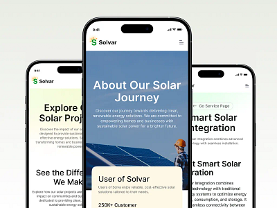 Solar Company Website UIUX Design | Responsive logo motion graphics ui