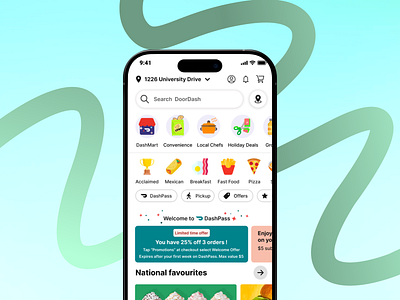 DoorDash - Food & Grocery Delivery App doordash doordash app ui design food food grocery food grocery delivery app food app home page home page ui