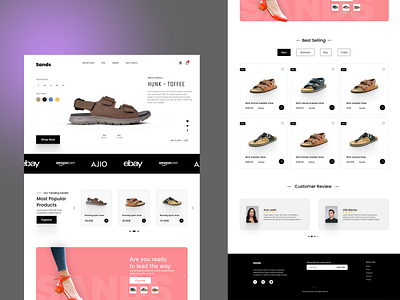 Sandal Landing Page UI branding design ecommere ui webdesign website