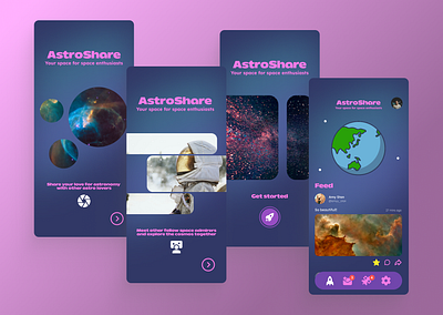 Onboarding concept for a Photo Sharing App app design branding design ui ux