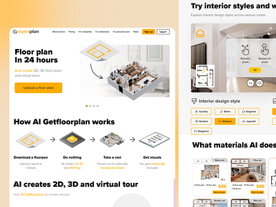 AI Floorplan Generator: Stylesplan ai powered ai design ai floorplan ai generator floorplan design interface design landing page ui user interface ux ux design ux patterns uxui visual layout web design web ui web ux website website design website layout