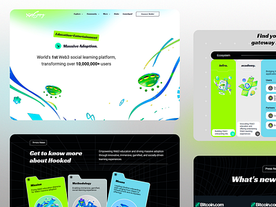 Web3 UX/UI for Social Learning 3d elements blockchain ux bright neon accents crypto ui dark mode ui digital ecosystem engaging visual design futuristic interface gamified education innovative onboarding interactive user experience minimalist ui modern web design nft education social learning tech driven interface uxui design web3 adoption web3 community web3 platform