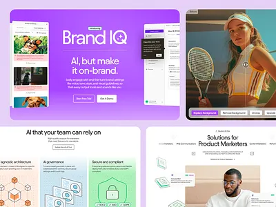 Brand IQ Landing Page design ai content content creation content strategy design digital marketing home page landing page landingpage light theme marketing platform social media tech ui ui design user interface ux ux design visual design web design