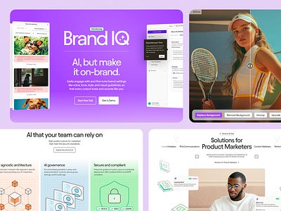 Brand IQ - AI Platform ai content content creation content strategy design digital marketing home page landing page landingpage light theme marketing platform social media tech ui ui design user interface ux ux design visual design web design