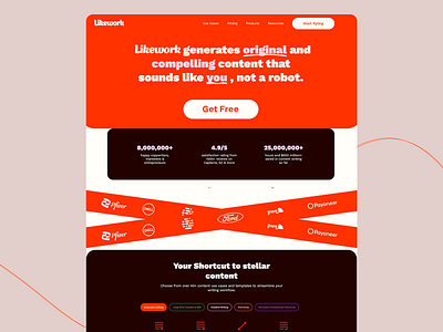 Likework: ContentCraft AI Platform ai ai content creation ai powered ai writing algorithms content generation content marketing content templates copywriting design digital marketing engaging content landing page marketing automation original content productivity tools ui user interface uxui web design