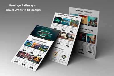 Prestige Pathway's: Travel Website UI Design branding landing page luxury travel travel travel inspiration ui design user experience website design