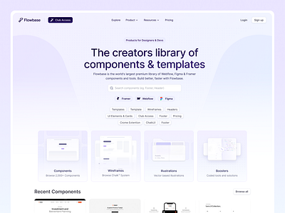 Component Library Website UIUX Design assist developer component design landing landing page landing ui design library ui web design website builder website design