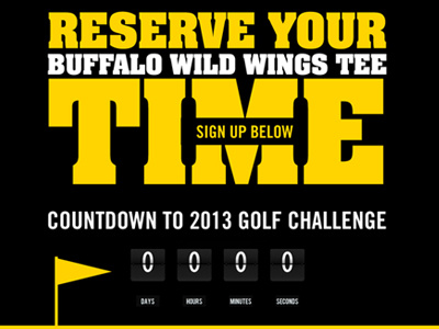 Custom Golf Game Teaser page black golf typography yellow