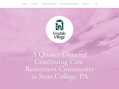 Foxdale Site Concept clean navigation menu retirement simple website