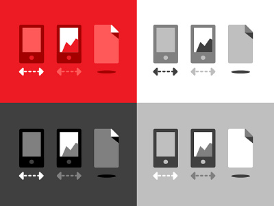 Versions black blackandwhite document flat four mobile paper red versions