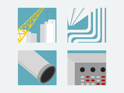 Flat Icons clean crane design flat flat design flat icon flat icons gray icon icons illustrator life machine minimal photoshop pipe pipes turquoise