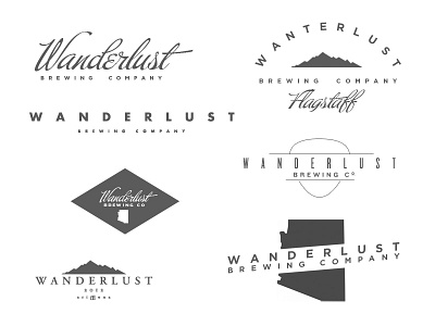 Wanderlust Brewing Brand Exploration american ampersand anvil blue buffet canyon design didot flag futura gotham layout logo navigation orange script transparency type ux website white