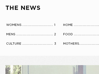 Header + Nav clean magazine minimal navigation