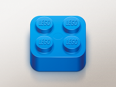 LEGO app block blue clean cyan design glossy icon illustration ios ipad iphone lego logo plastic ui