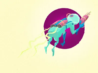 cosmonaut character illustration jetpack styletest vector