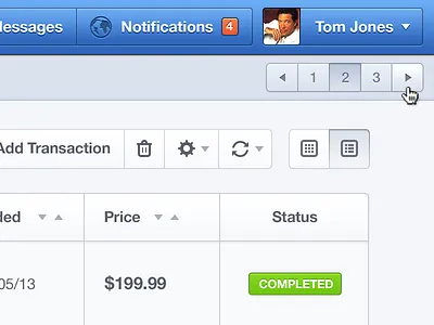 Work In Progress (Header) active blue buttons filter free grid hover icons labels list psd search sort table tags