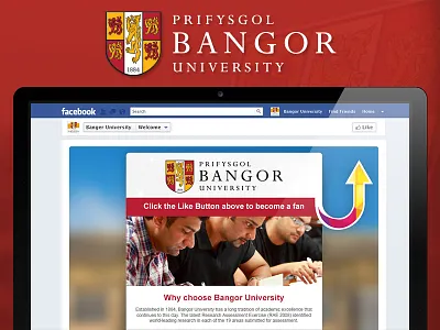 Bangor University Intl design facebook fanpage india marketing pakistan student university web