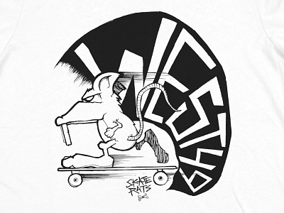 Skate Rats illustration screen print skateboarding tee graphic wordmark