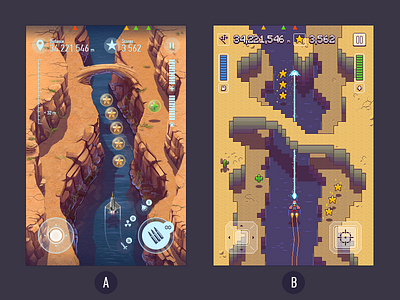 Need help. A or B. flying game ios ipad iphone pixel art pixel perfect pixelart scroll shooter shooting