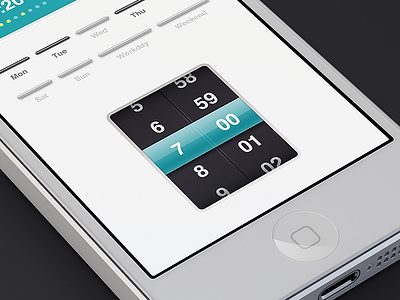 Alarm Clock - time picker alarm app clock iphone scroll time time picker to do ui white