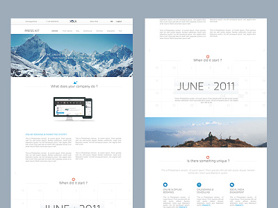Press Kit agency calendar clean date flat me press kit ui ux website white xola