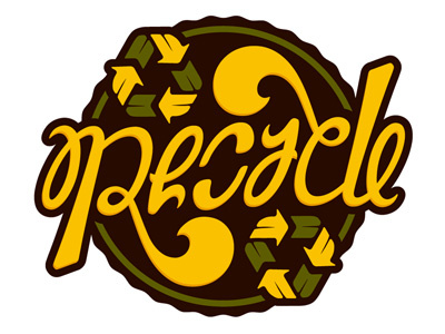 Recycle Ambigram ambigrams lettering script typography