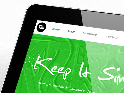 TBG core values colours design folio green ipad layout