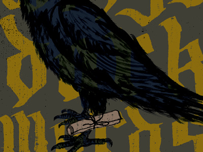 Dark Wings lettering poster print