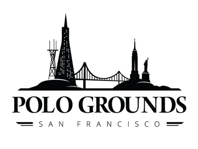 Polo Grounds black white branding clean logo nyc polo grounds sf skyline