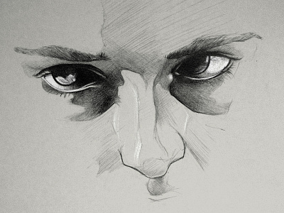 '13 Sketchbook Week #14.1 drawing eyes face pencil sketch sketchbook