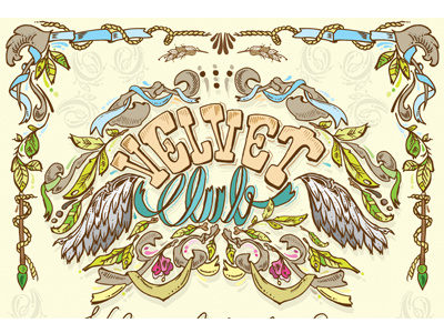 Velvet Club poster detail abril april cirobicudo illustrations letterng spain velvetclub
